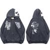 **Retro Patchwork Letterprint Rits Hoodie**