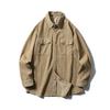 Japanese Retro Corduroy Long-Sleeve Work Shirt Jacket for Men, Autumn and Winter Casual Slim-Fit Foreign Trade Men's Shirt