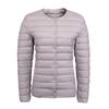 Autumn and Winter Women's 90 Down Round Neck V-neck Long Sleeve Solid Colour Duck Down Jacket Simple Jacket