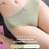 Soft Stretch Cute Bowknot Panty Women Lingerie Mid Waist Briefs Underwear Solid Colors