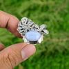 Mothers day Sale 925 Silver Oval Blue Lace Agate Gemstone Sister Stackable Ring