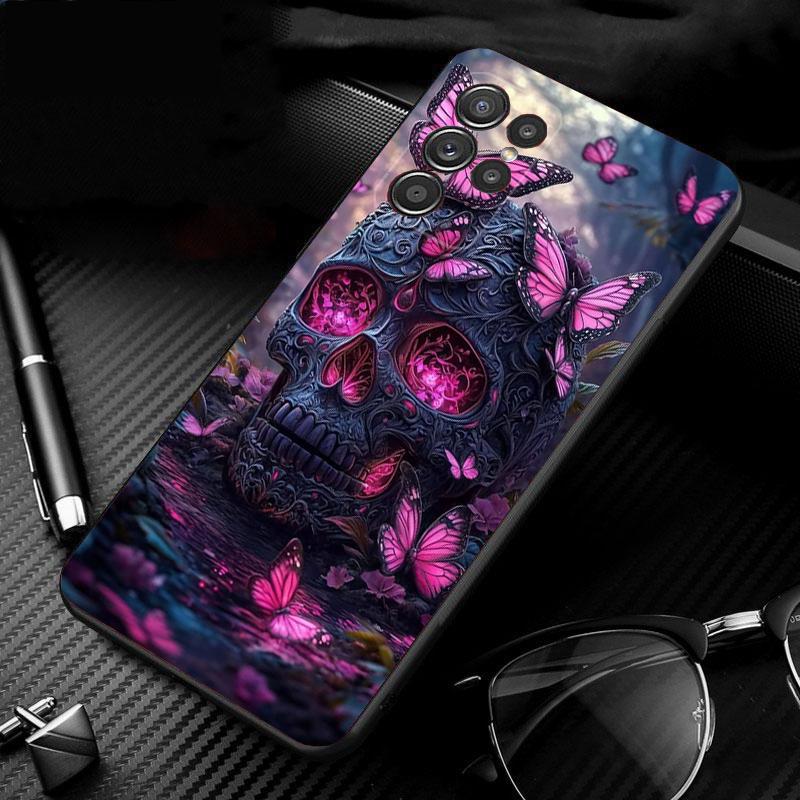 Phone Case For Samsung Galaxy S25 S24 S23 S22 S21 Ultra S24 S23 S22 S21 S25 Plus S24 S25 FE Skull