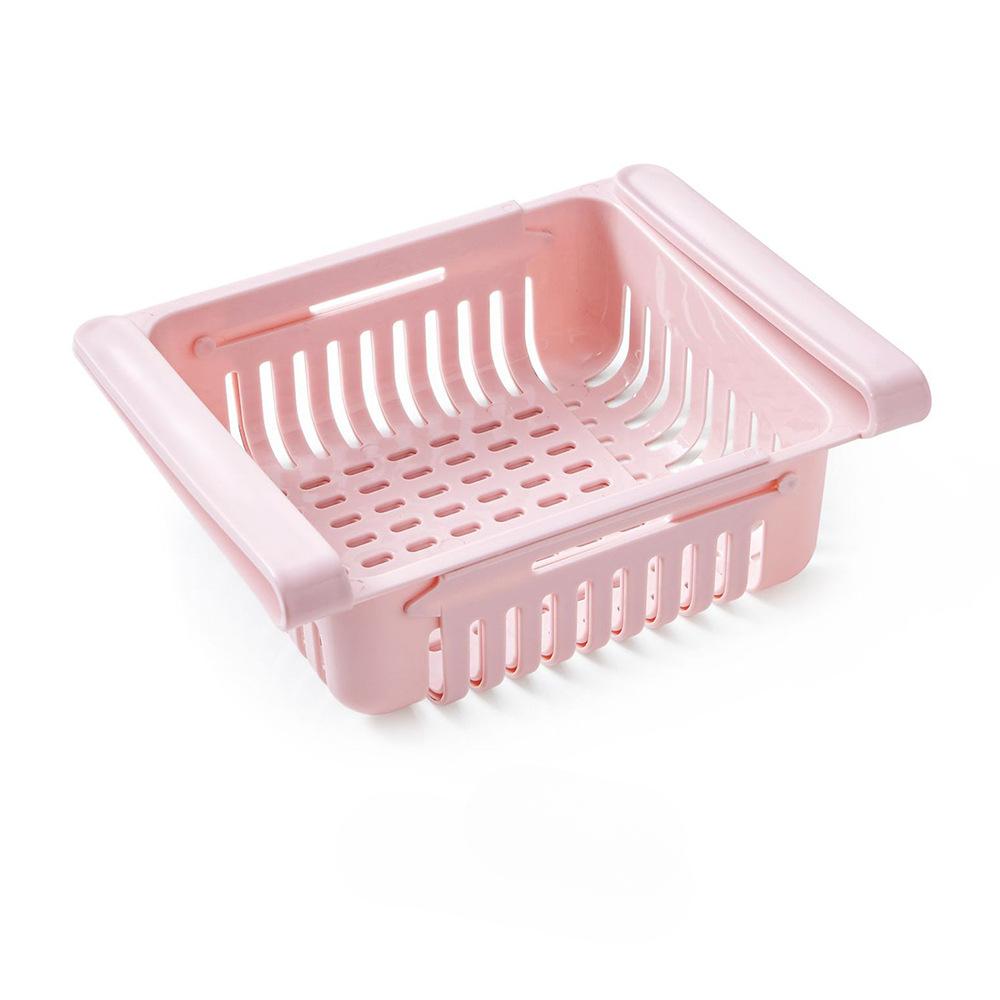 

Fridge Organizer Storage Box Creative Multifunctional Refrigerator Drawer for Fruit Egg Food Plastic Storage Container Shelf рожевий