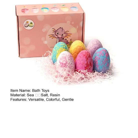 1 Set Bath Toys Dinosaur Egg Set with Sea Salt Ingredients Colorful Bubble Bath Fizzies with Surprise Sea Animal Inside Gentle Bubbles Spa Bath Gift