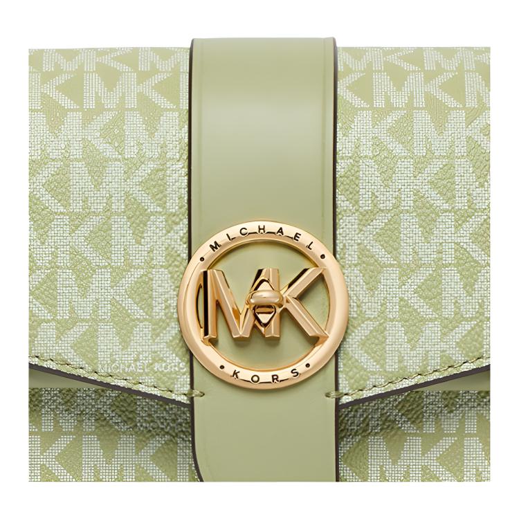 New MICHAEL KORS Greenwich Cow Leather Envelope Bag, Shoulder Bag, Crossbody Bag Women's Grass Green 30H1GGRL6V-378