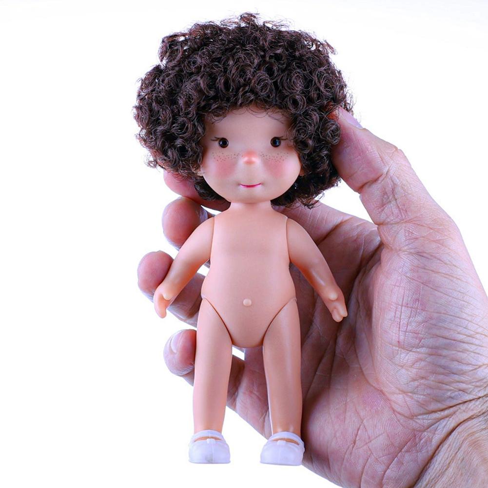 3D Simulation Eye Cute Doll Home Toy 14Cm Mini Sweet Potato Doll Vinyl Material Bean Eye Doll Dark Skin Dress Up Doll Toy