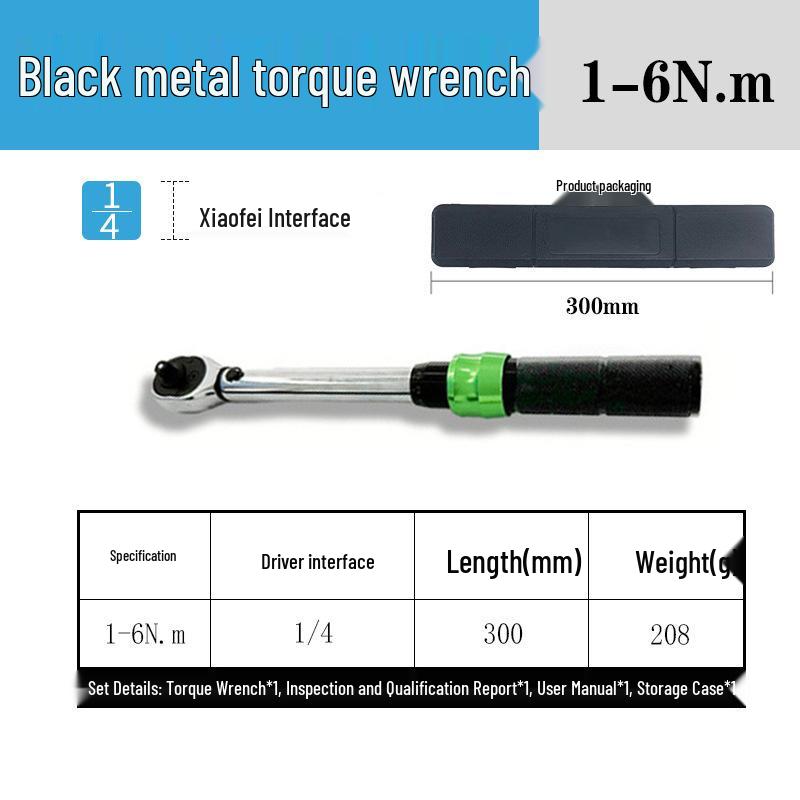 

High-Precision Adjustable Torque Wrench Set with Preset Small Fly Adjustment, Ratchet Sizes 1/4, 3/8, 1/2