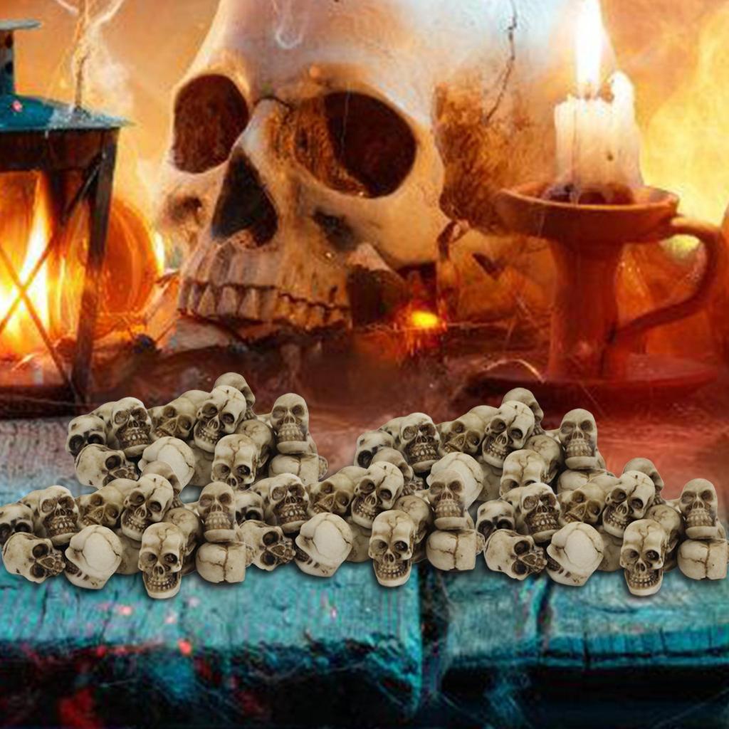 Resin Skulls Mini Skulls Figurine Miniature 20 Piece Skeleton Head Collectible Props Gothic Miniature For Desk Table Bookshelf