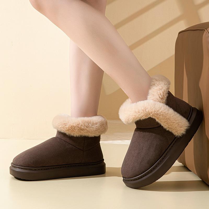 Autumn and Winter New Home Cotton Slippers Fashionable Versatile Snow Boots Outer Wear Thick-soled Velvet High-top Cotton Shoes Women