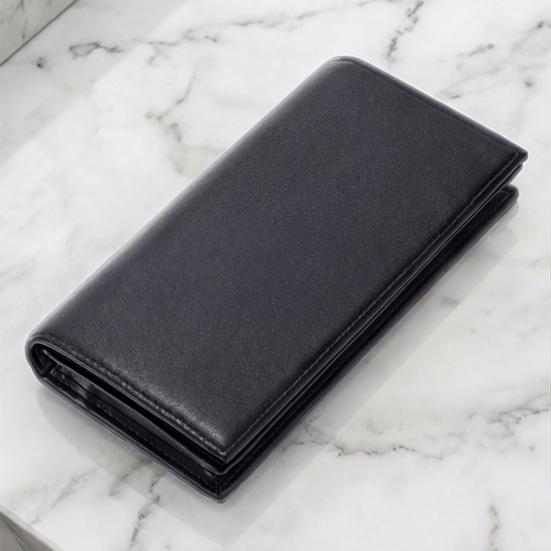 Portafoglio da Uomo Slim a Busta Grande Capacità Porta Carte Portafoglio Contanti con Finestra per Carta d'Identità Portafoglio Lungo Pieghevole Regalo per Padre Marito