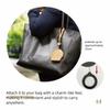 Extendable Reading Magnifying Glass Easy-pull Buckle PU Leather Key Chain  Seniors