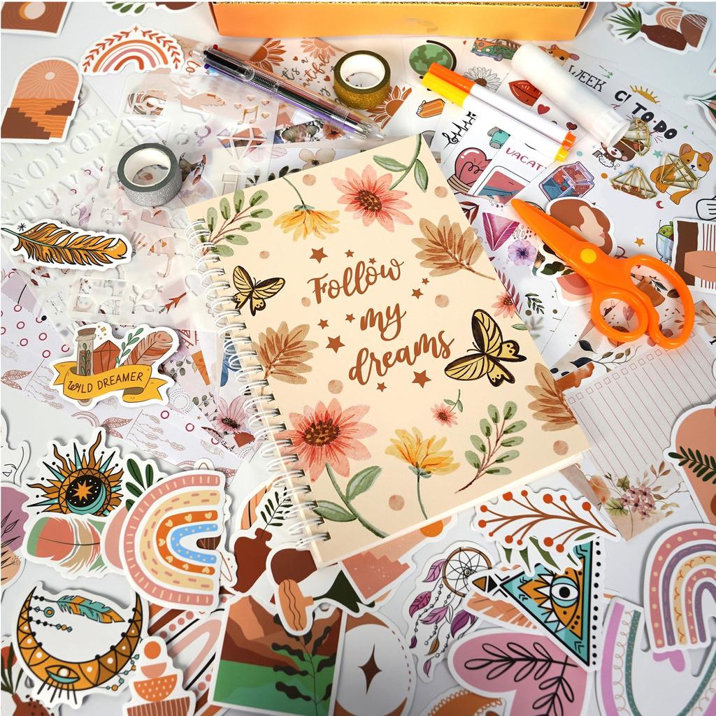 Girls Journal Sets, Scrapbooking Supplies Sets, Cute Arts And Crafts Sets For Teens And Kids, Personalized Journal Making Supplies1ml