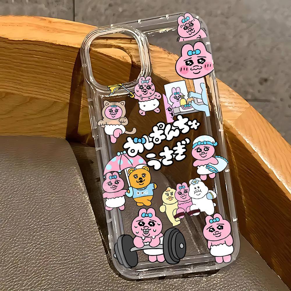 cartoon cute pink way abstract Phone Case for iPhone 17 16e 16 15 14 13 12 11 Pro Max 7 8 Plus X XR Airbag Anti Fall Clear Cover