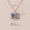 Enamel Book Pendant Necklace, Vintage Small Book Charm for Women