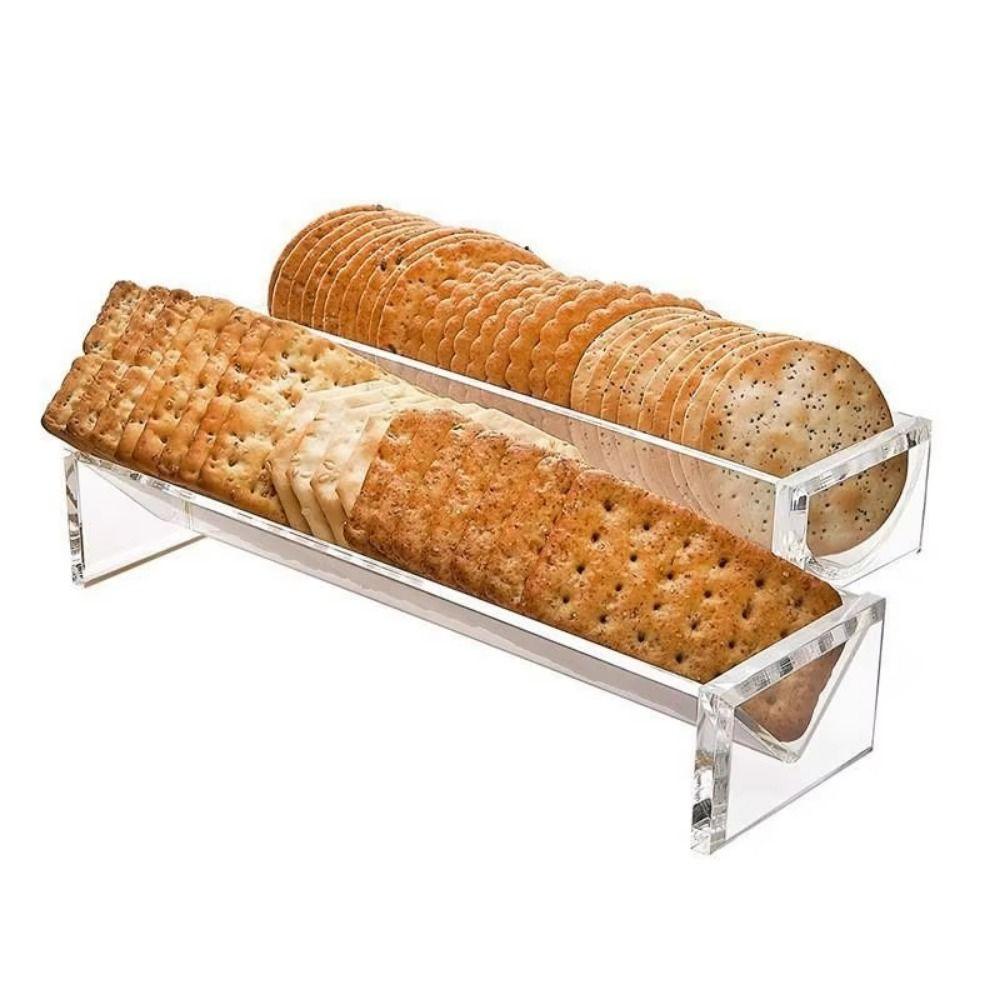 1/2Pcs Clear Cracker Serving Tray U/V Shape Cookie Display Stand Snack Serving Tray Picnic
