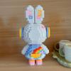 NEW 33CM DIY Mini Colorful Rabbit 3D Model with Light Building Block Assembly Toy Cute Small Particle Puzzle Ornaments Kids Gift