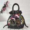 High Quality Top Handle Lace Flower Bag Lace Embroidery Bucket Drawstring Cloth Bag Dacron Women's Handbag