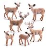Simulated Christmas Reindeer and White-Tailed Deer Ornament Set