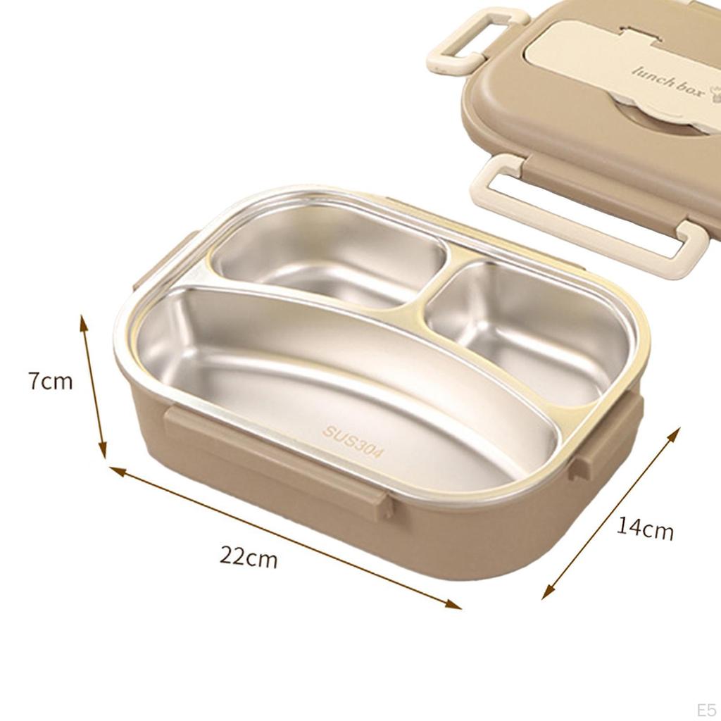 Bento Box Lunch Container with Divided Compartments, 1L Large Capacity, Portable Cutlery for