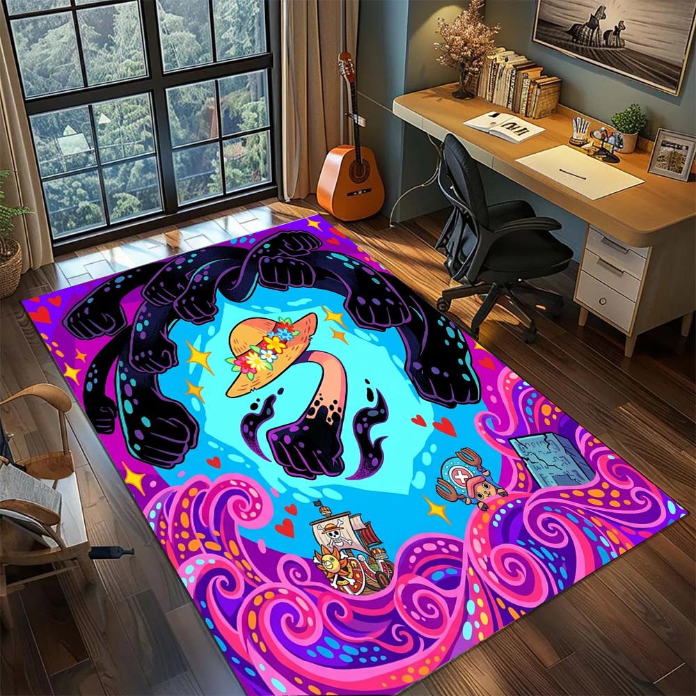 One Piece Luffy Gamer Bedroom Decor Large Area Non Slip Washable Floor Mat Rug Carpet Home.-TING