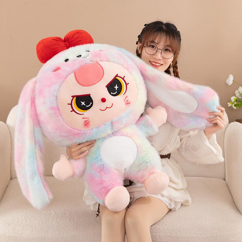 Pop Matt Plush Toy Baby Three-year-old Doll Half-Ears Rabbit Doll Doll Pillow Gift Redemption