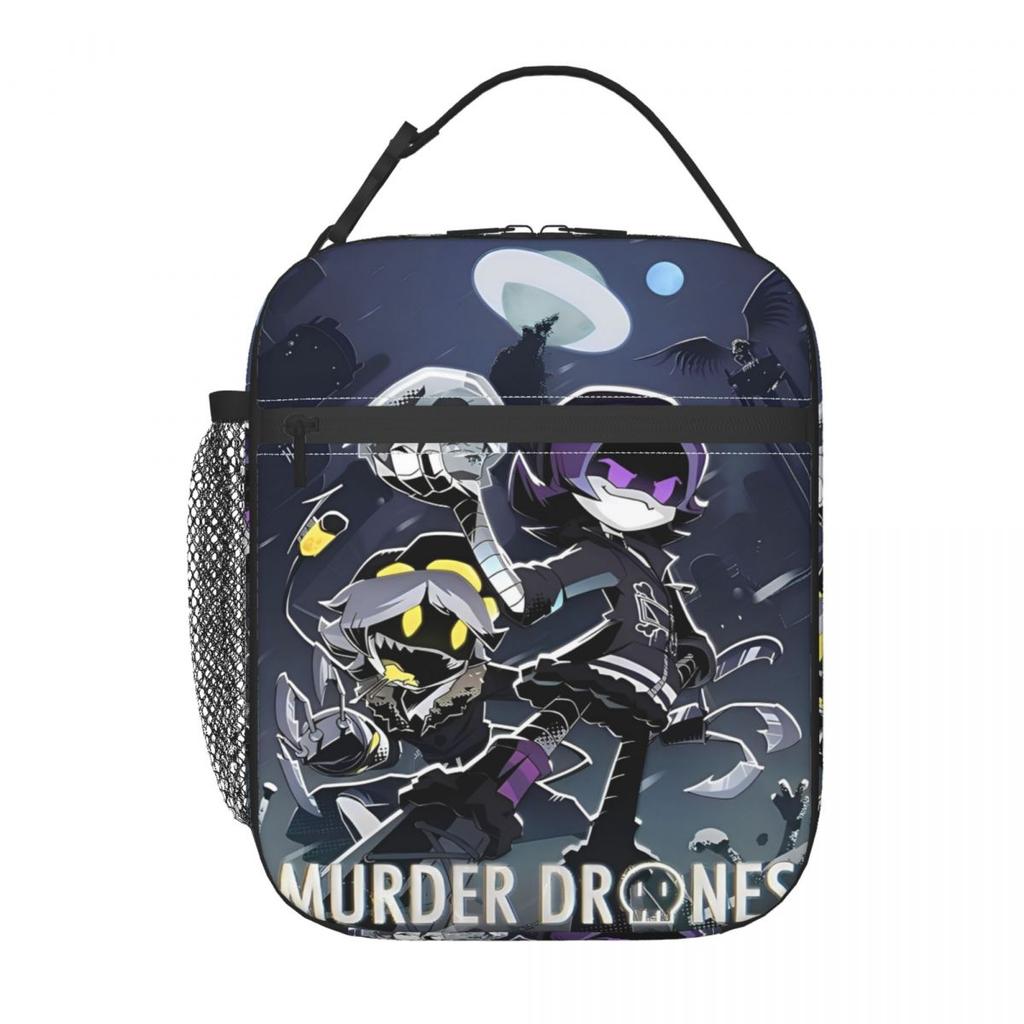 Anime Murder Drones Lunch Bag For Men Lunch Box Casual Work Cooler Bag Portable Oxford Thermal Tote Handbags