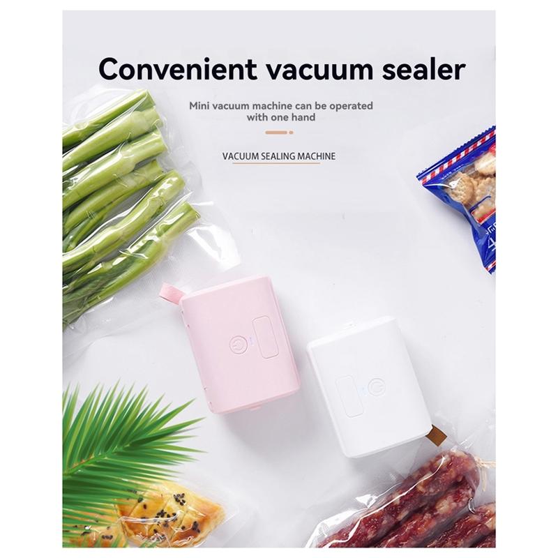 ABMH-Mini Vacuum Sealer Vacuum Compression Bag Food Bag Machine Portable Plastic Bag Clip Sealer Home Vacuum Machine