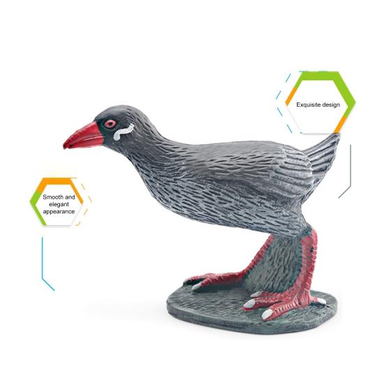 Simulated Chick Model PVC Corncrake Black White Rooster Polish Chickens Figurine Statue Sculpture Decoration Ornament Kids Educational