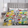 BFDI Inanimate All Characters Flannel Blanket Warm Soft Throw Blanket for Bedroom Decorative Funny Bedspread Sofa Bed Cover