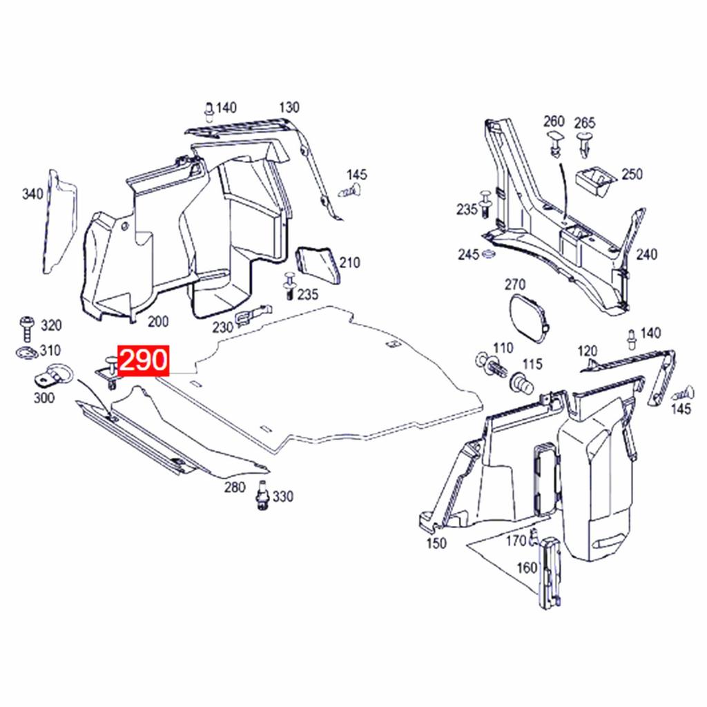 Luggage Trim Panel Clip Expansion Rivet for Mercedes-Benz W206 C-Class -2026