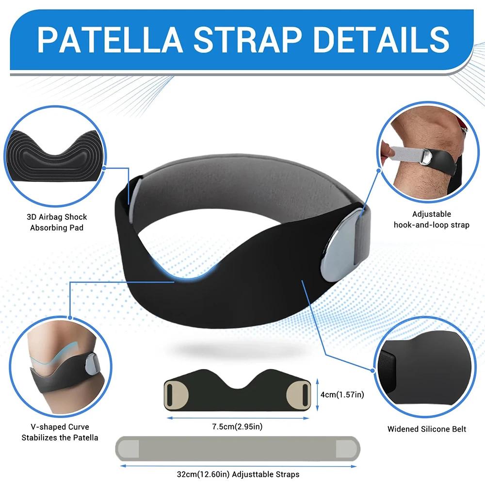 Patella Tendon Knee Strap for Pain Relief Basketball Stabilizer Brace Silicone Band Elasticity Fixed Supportion Patellar Ring