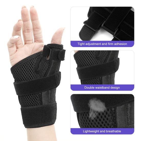 1Pc Thumb Wrist Stabilizer Breathable Compression Adjustable Left Right Hand Thumb Protection Wrist Wrap Recovery Use