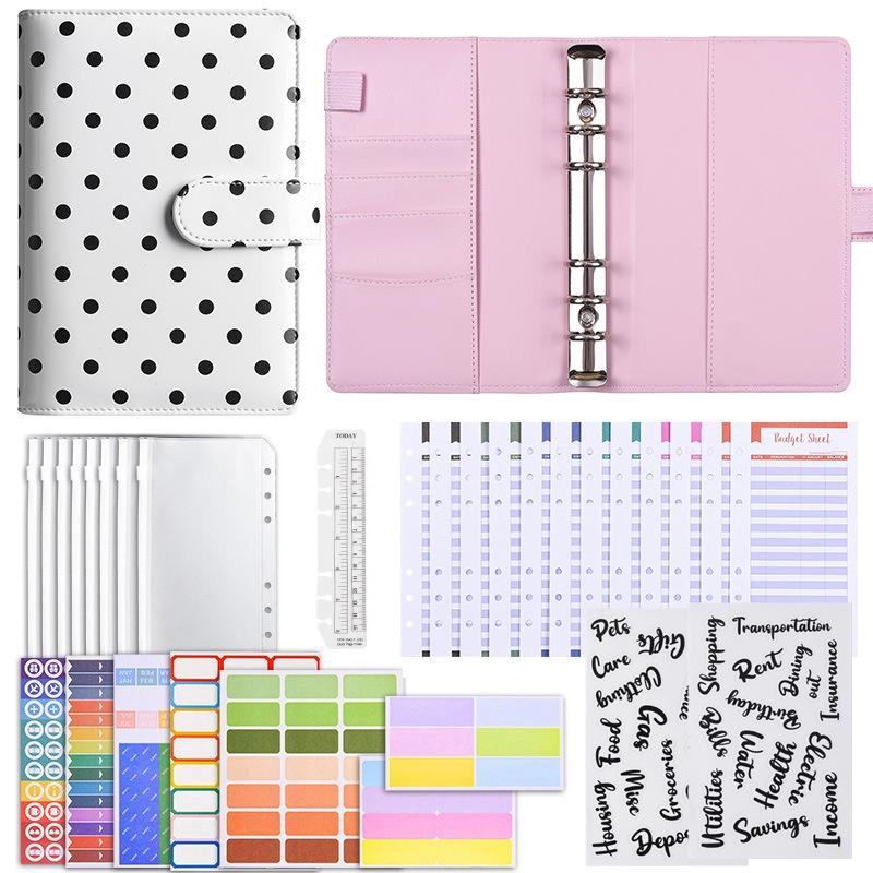 New A6 Pu Leather Notebook Binder Refillable 6 Ring Budget Binder For A6 Filler Paper, Loose Leaf Personal Planner Binder Cover