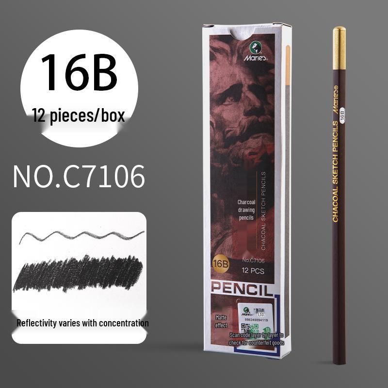 Mali Student Sketching & Drawing Pencil Set: Includes 2B, 4B, 14B soft, medium, hard, and charcoal pencils ideal for art exams.