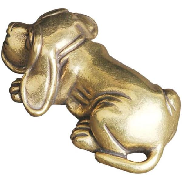 BESPORTBLE Gold Dog Figurines, Feng Shui Brass Dog Statue Small Brass Animal Figurines Puppy Sculpture for Home Decor Collectible