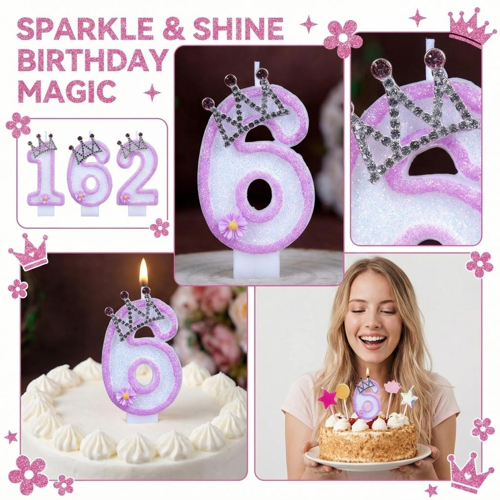 Fashion Cartoon Creative Birthday Candles Party Digital Candles