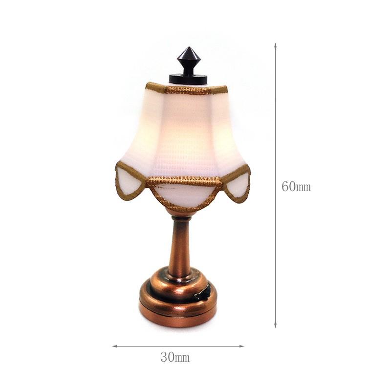 1:12 Scale Dollhouse Miniature Wall Lamp Table With LED Light Toggle Switch Decorative Accessory DIY Scene
