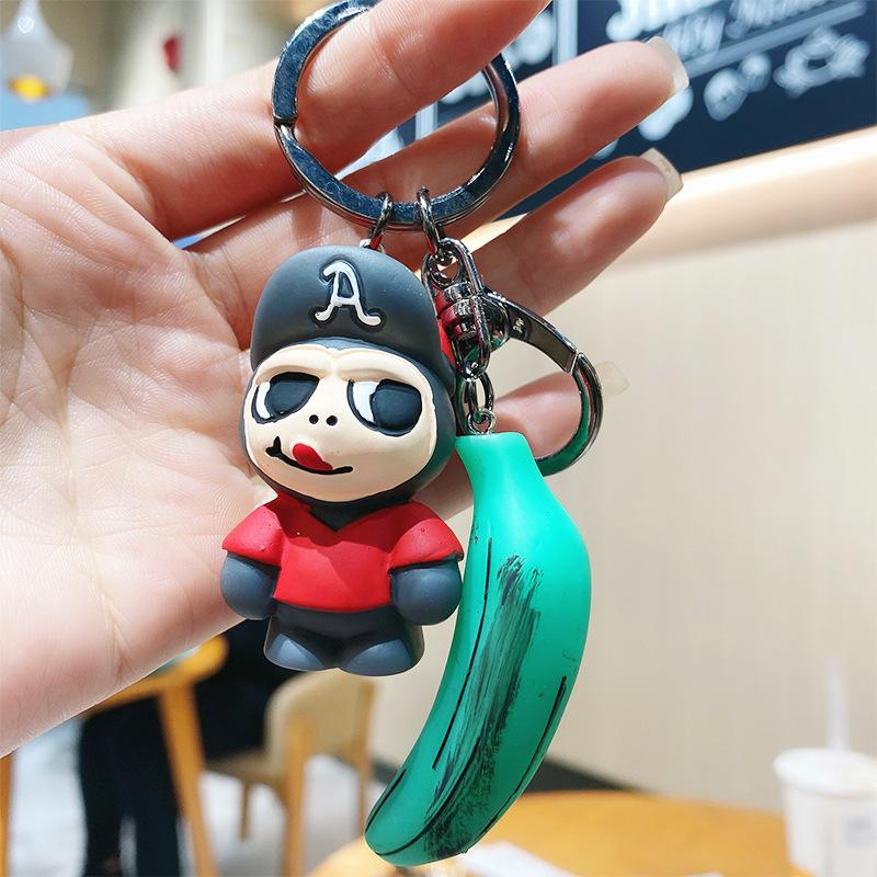 Creative Cartoon Monkey Series Keychain Cute Bag Pendant Doll Machine Doll Car Key Chain Small Gift