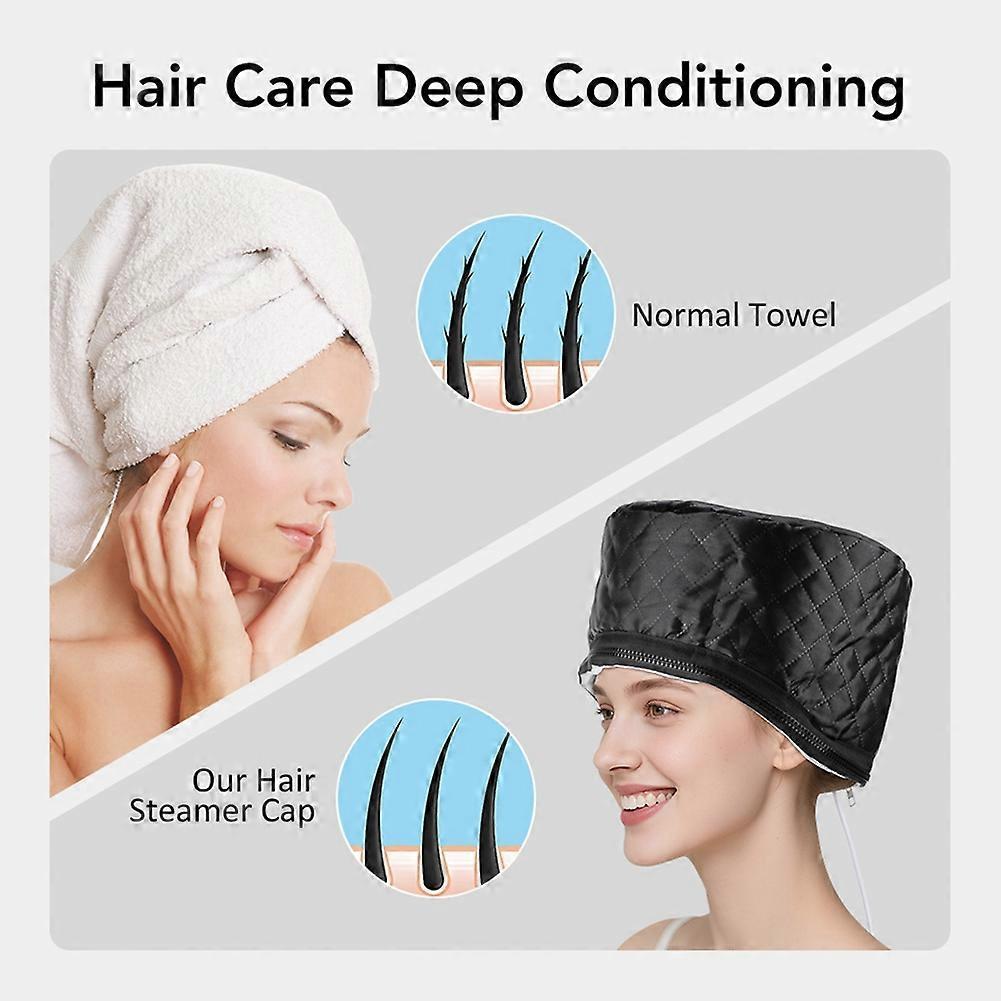 Cappello Termico Elettrico Portatile 10 Livelli di Calore Cappello Elettrico per Capelli 3 Timer Cappello per Vapore sui Capelli per Salone H