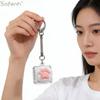 1PC Bread Keychain Stress Relief Clicker Mechanical Keyboard Style Fidget Toy for Anxiety Relief and Office Desk Entertainment