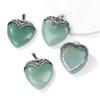 2pcs Natural Stone Heart Shape Necklace Pendant Healing Love Crystal Pendants Amethysts Charms Necklaces Jewelry Women 31*35MM