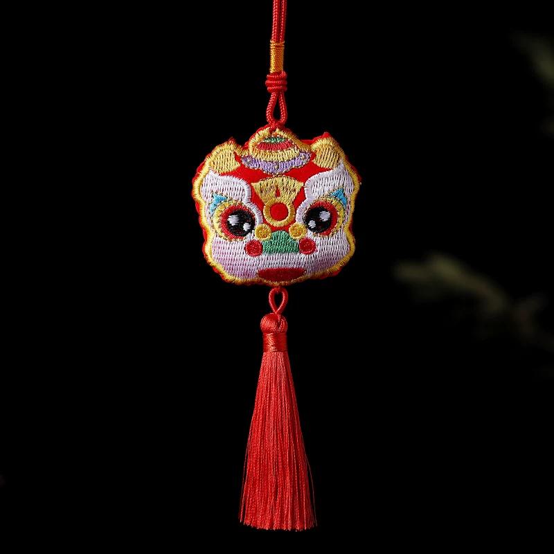 Tiger Embroidery Sachet, Dragon Boat Festival Tiger Head Pouch, Hanging Neck Mugwort Safety Sachet, Portable Car Hanging Ornament, Amulet