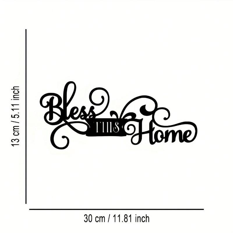 Bless This Home Metal Wall Art Abstract Minimalist Style Christmas Halloween Decor Gift разноцветный
