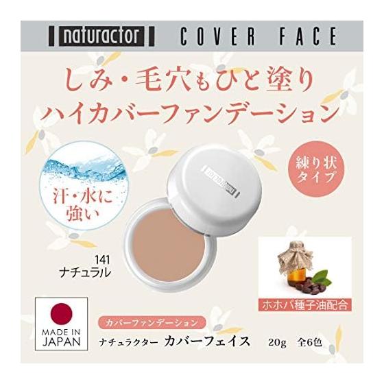 Fondotinta Coprente Viso 141 Naturale 20g (Correttore Beige Fondotinta Coprente Cicatrici da Acne Macchie Pori Prodotto in Giappone) [Naturatore]