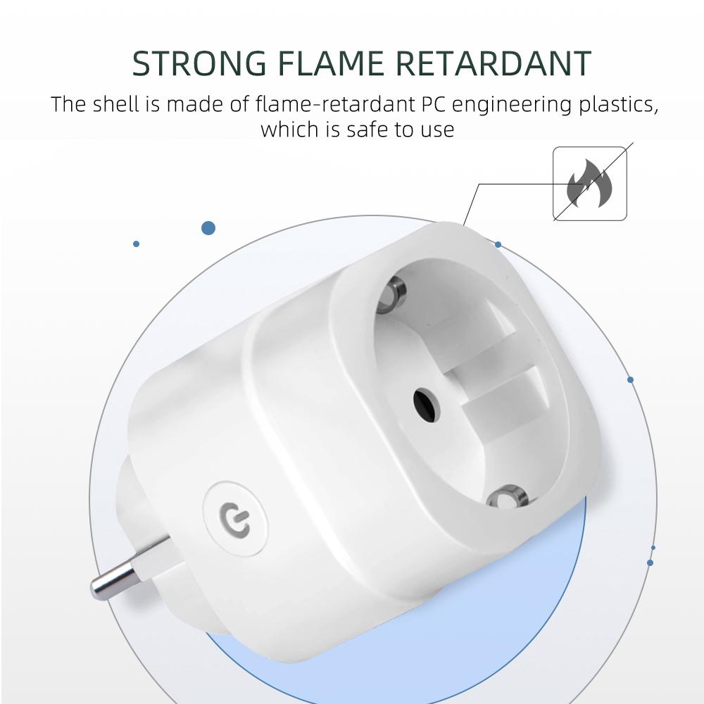Tuya WiFi Smart Plug 16A EU Plug Socket Power Monitor Timing Function Outlet Safety Socket Works With Google Home Alexa