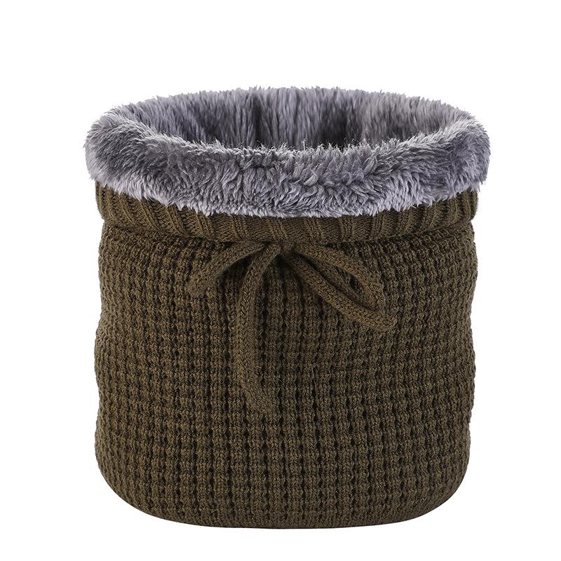 New Knitted Warm Neck Cover Outdoor Casual Fashion Scarf Dual-purpose Pullover Hat Scarf Velvet Scarf Autumn and Winter
