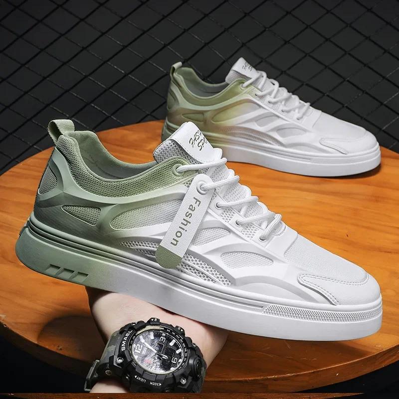 2025 Designer's New Fashionable Gradient Color Men's Breathable Mesh Sports Shoes Fashion Flat Shoes Men's Casual Student Shoes