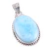 Natural Republic Larimar Gemstone 925 Solid Sterling Silver Pendant 1.25'' A4R31