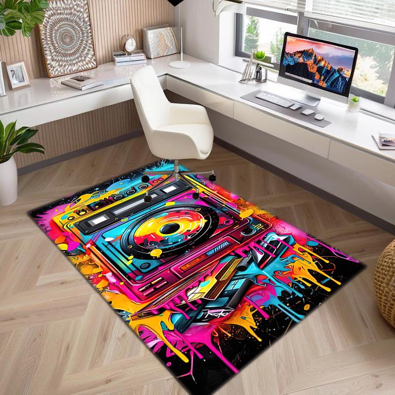 

1Pc Musical elements Printed circular carpet, home door mat, outdoor travel protection carpet A5 40x60cm( 15x23in )