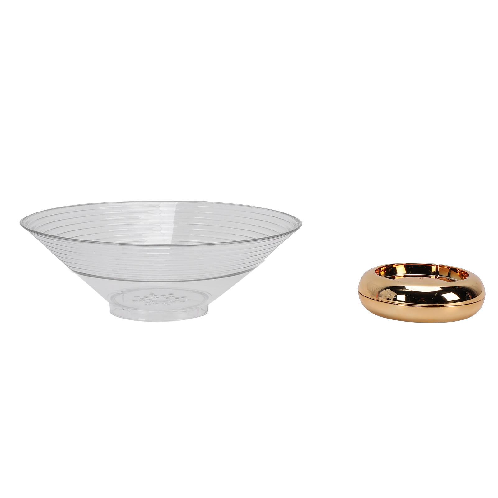 

Fruit Bowl Multi Purpose Glacial Texture Decorative Fruit Bowl with Drain Holes Base for Salad Vegetables Tapered Gold